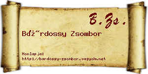 Bárdossy Zsombor névjegykártya